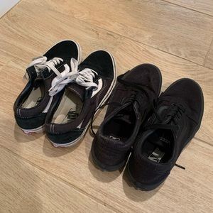 Vans Sneakers Bundle/ Black & Black w/White Stripe